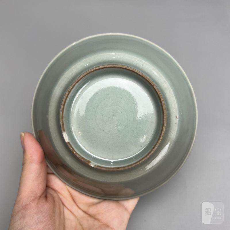 明代 龙泉窑粉青釉直边洗 - 图9